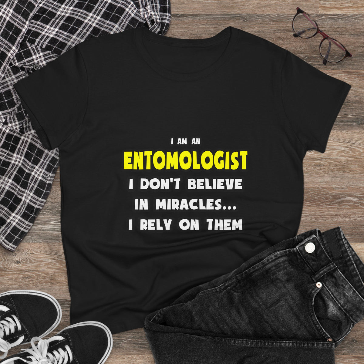 Miracles and Entomologists ... Funny - Women's Midweight Cotton Tee