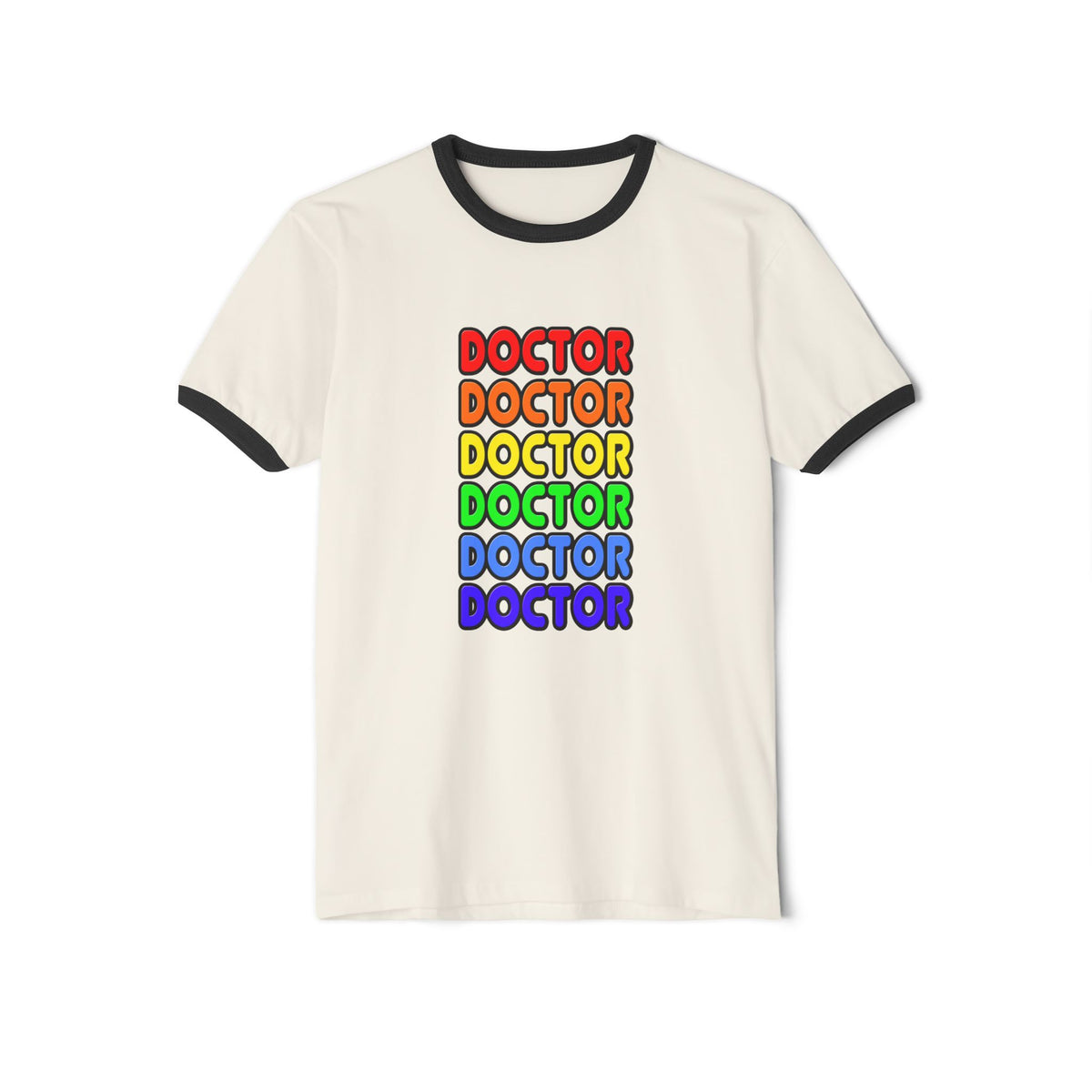 Rainbow Doctor - Unisex Cotton Ringer T-Shirt