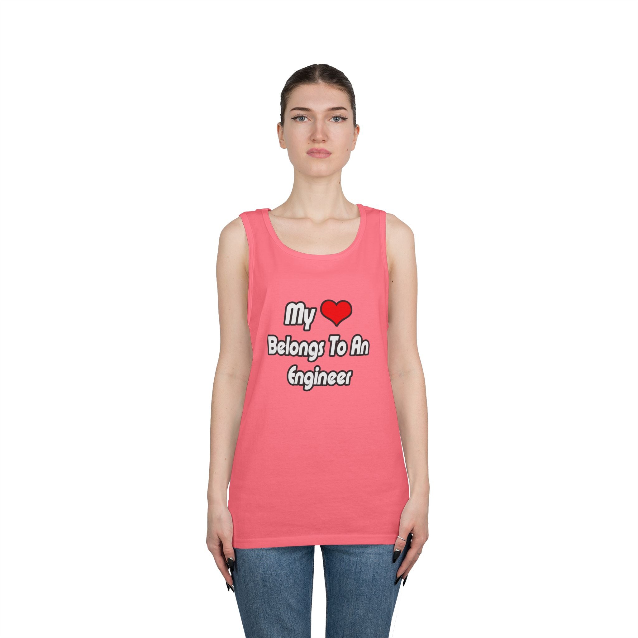 My Heart Belongs To An Engineer - Unisex Heavy Cotton Tank Top