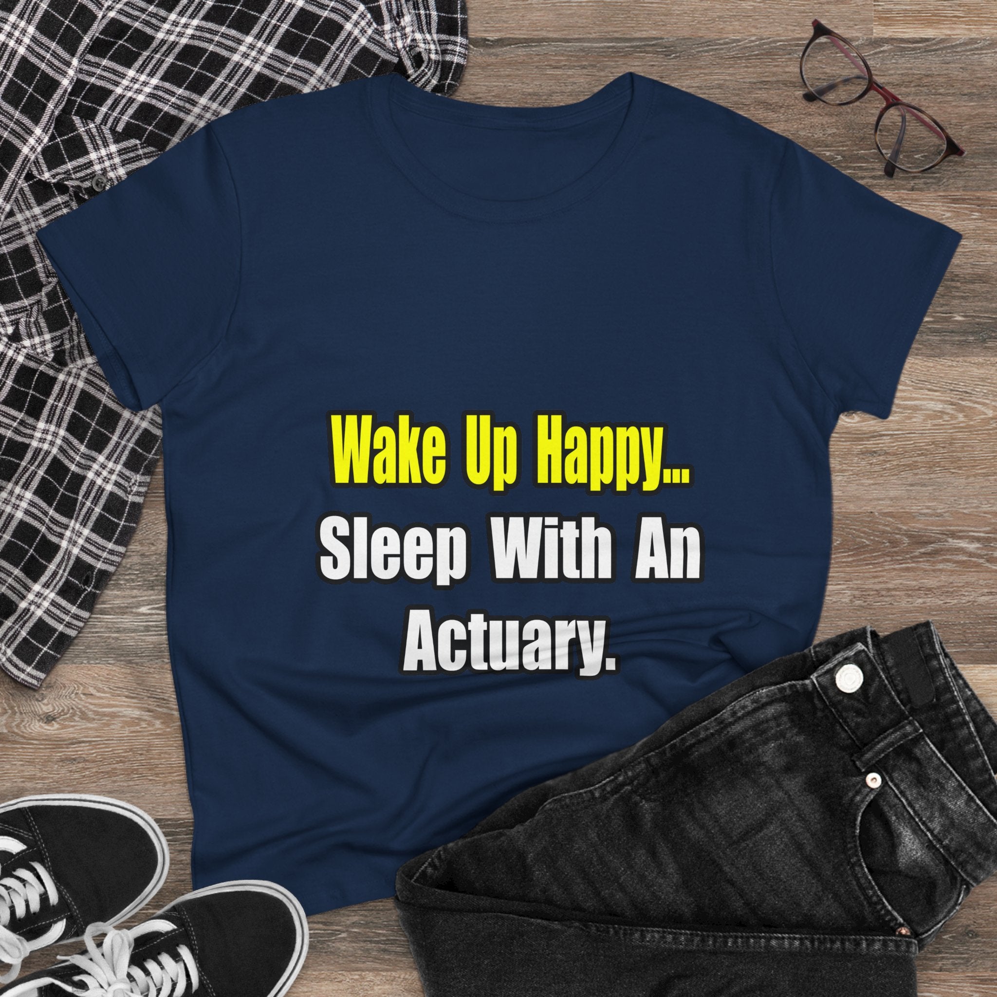 Sleep With an Actuary - Women's Midweight Cotton Tee