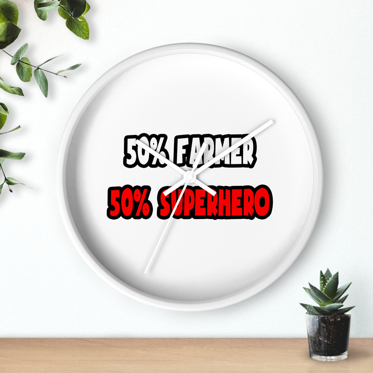 Half Farmer ... Half Superhero - Wall Clock