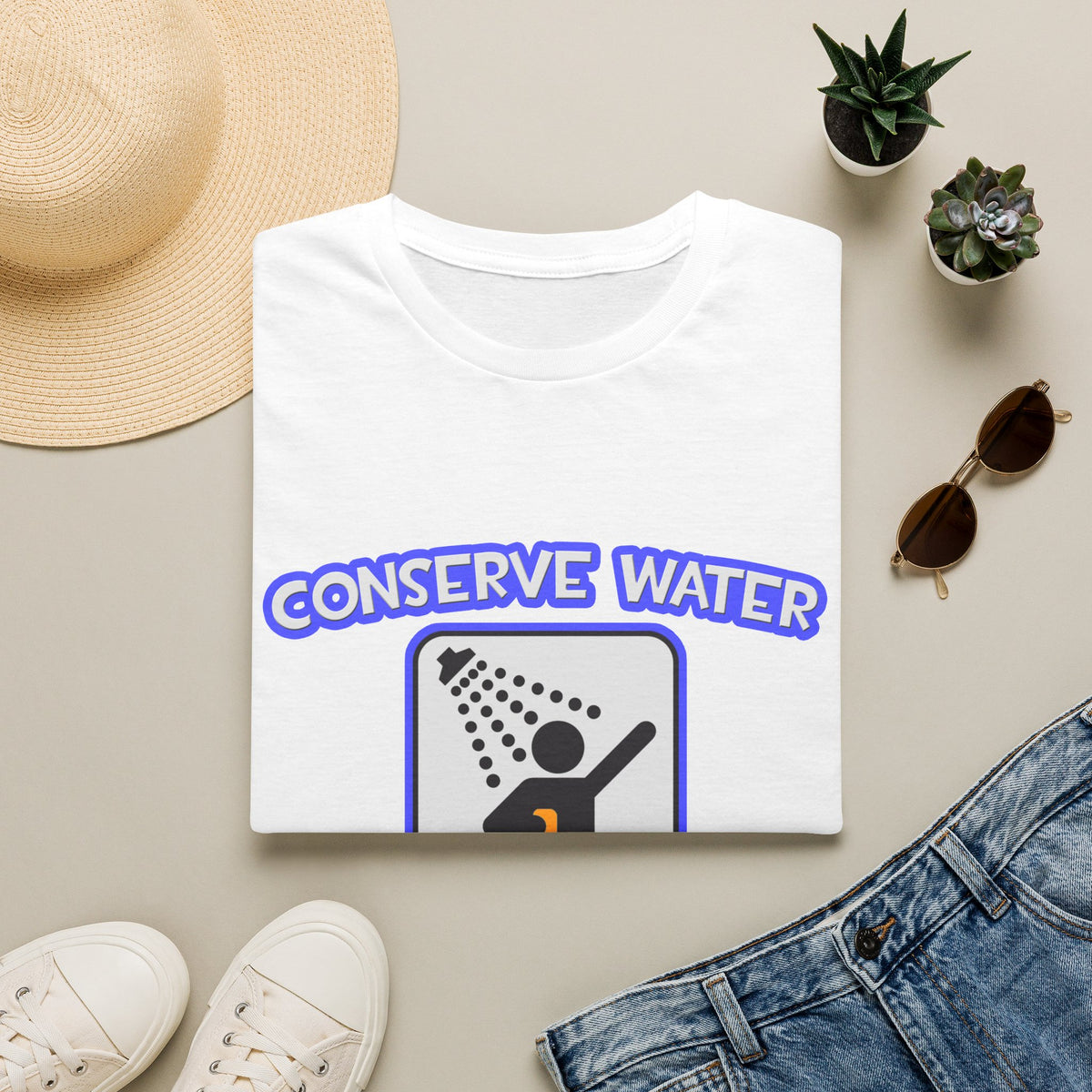 Conserve Water .. Shower With Air Traffic Controller - Unisex Softstyle T-Shirt