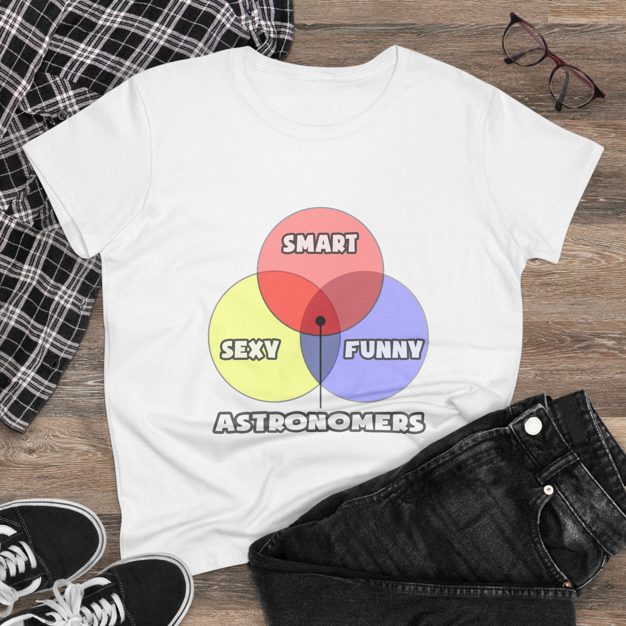 Venn Diagram .. Astronomers - Women's Midweight Cotton Tee