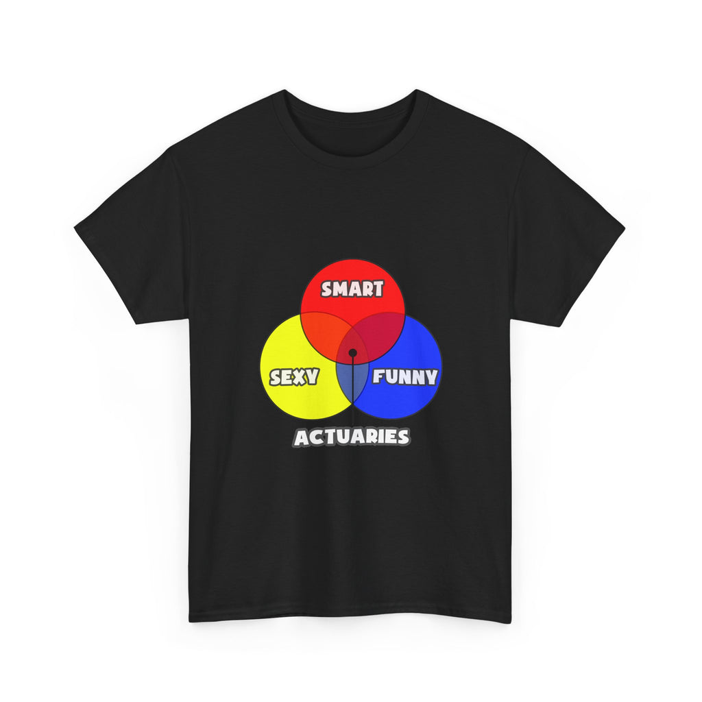 Venn Diagram .. Actuaries - Unisex Heavy Cotton Tee