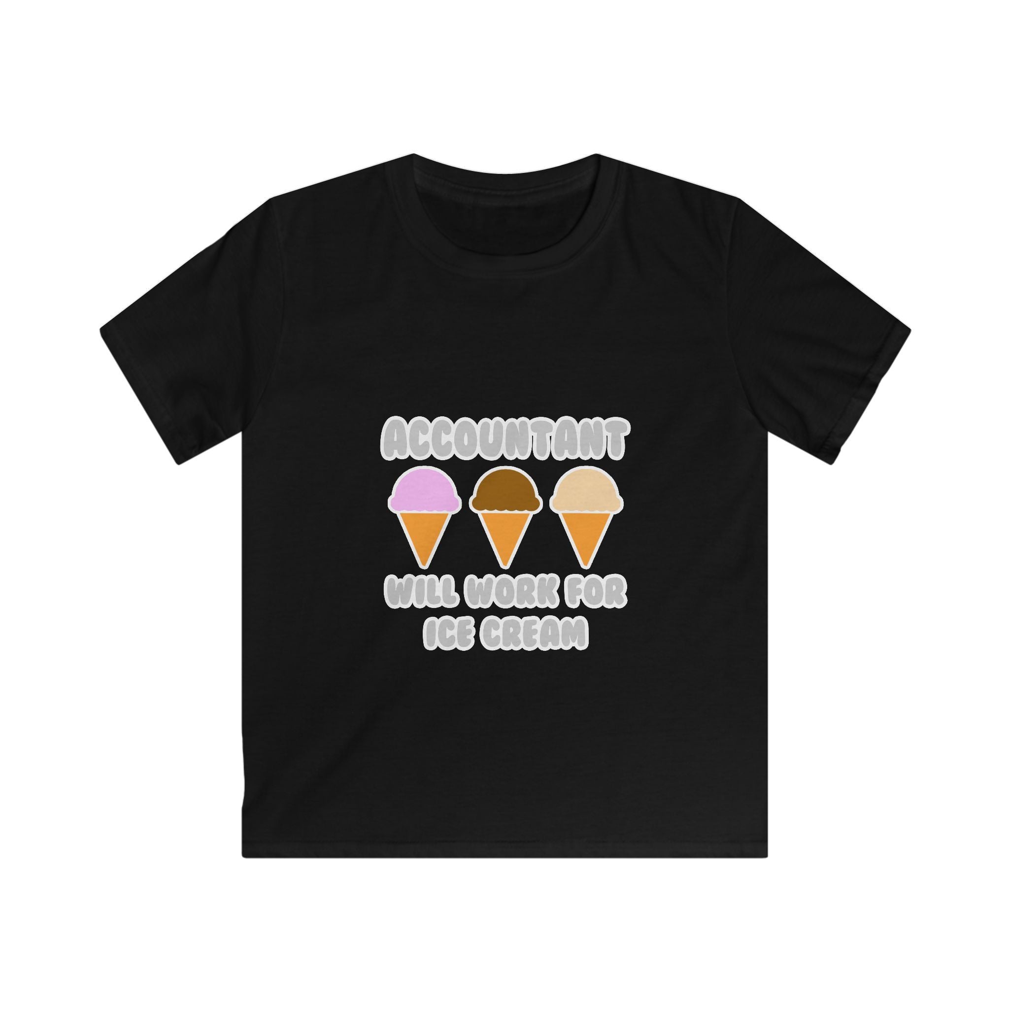 Accountant ... Will Work For Ice Cream - Kids Softstyle Tee