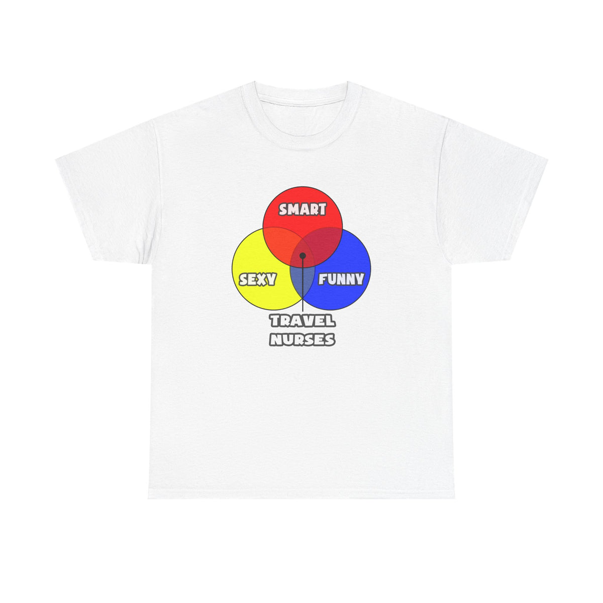 Venn Diagram .. Travel Nurses - Unisex Heavy Cotton Tee