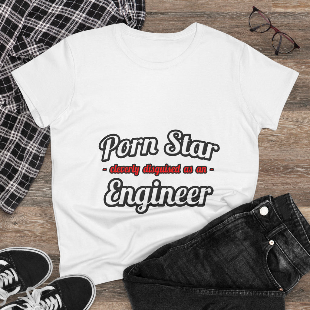 Porn Star...Engineer - Women's Midweight Cotton Tee