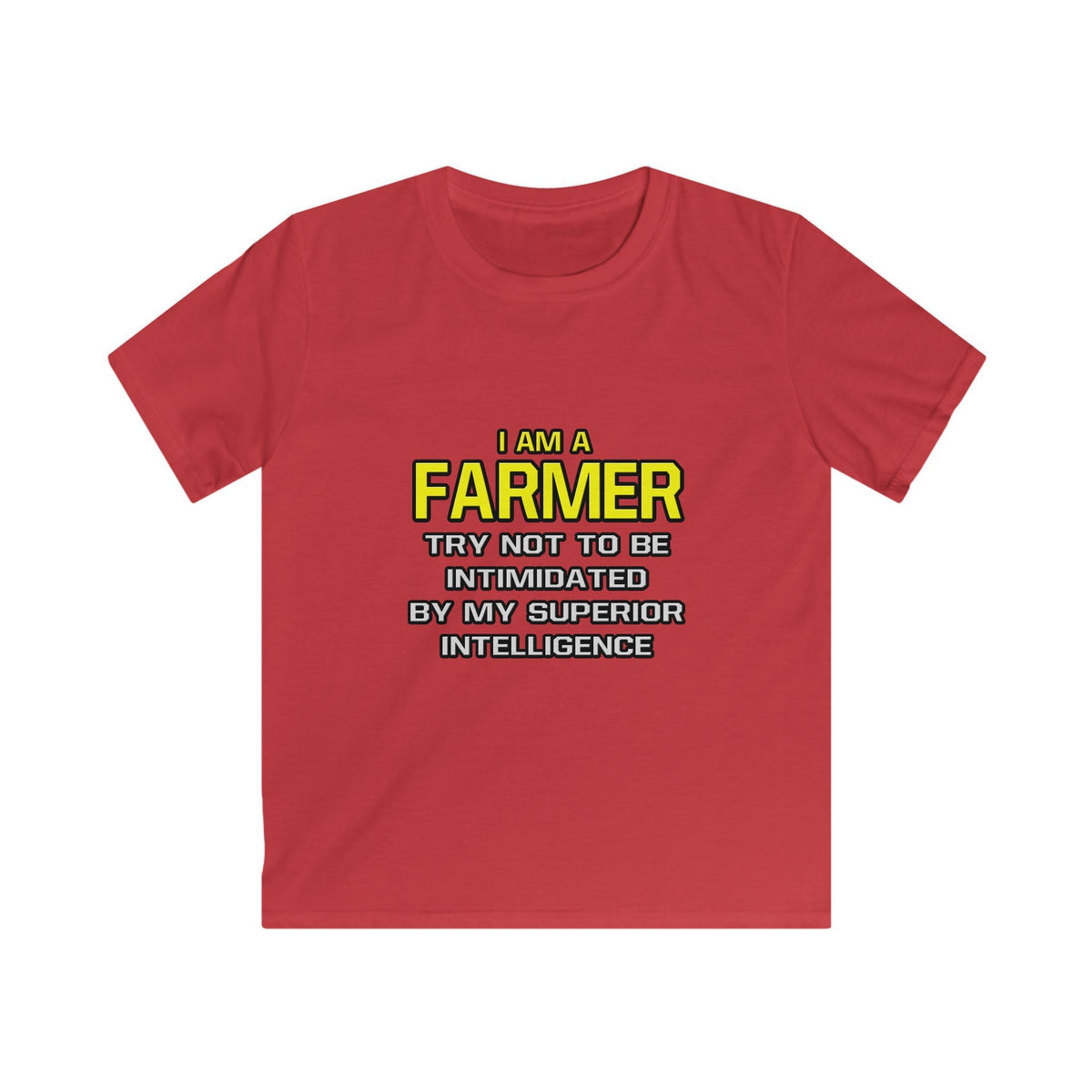 Farmer...Superior Intelligence - Kids Softstyle Tee