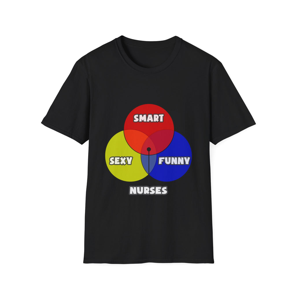 Venn Diagram .. Nurses - Unisex Softstyle T-Shirt
