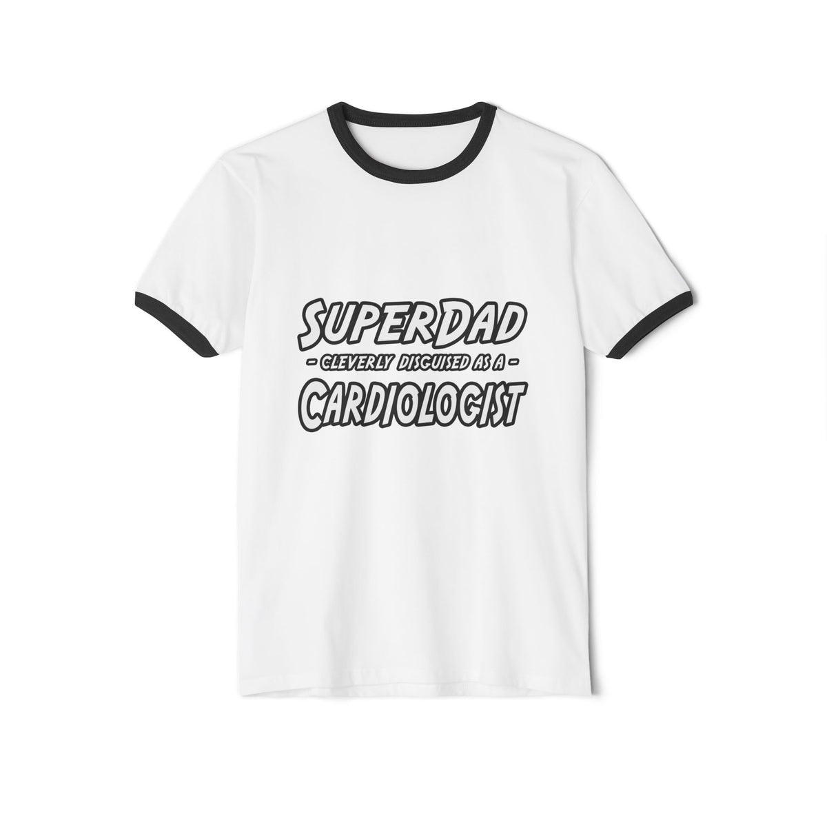 SuperDad...Cardiologist - Unisex Cotton Ringer T-Shirt