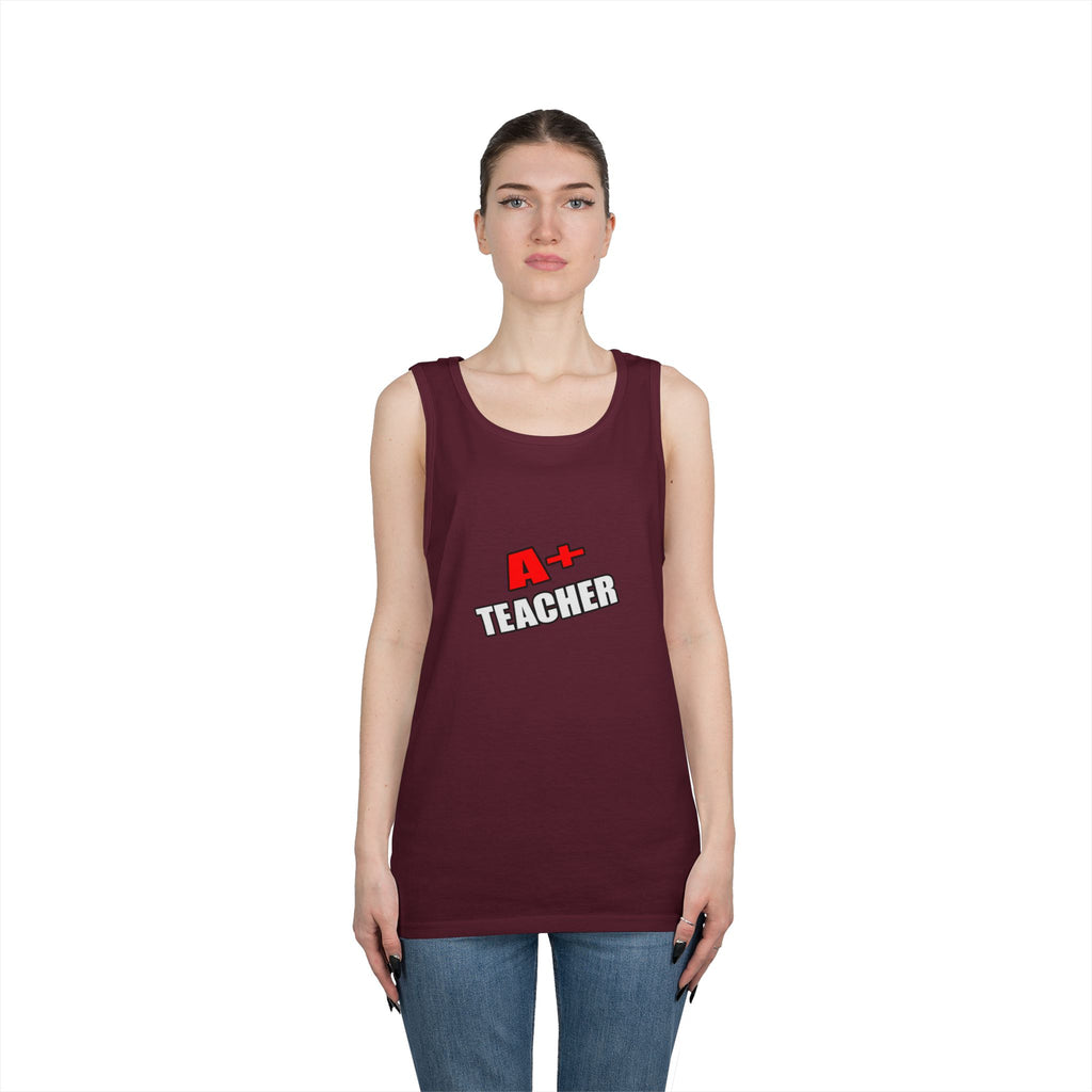 a plus teacher - Unisex Heavy Cotton Tank Top