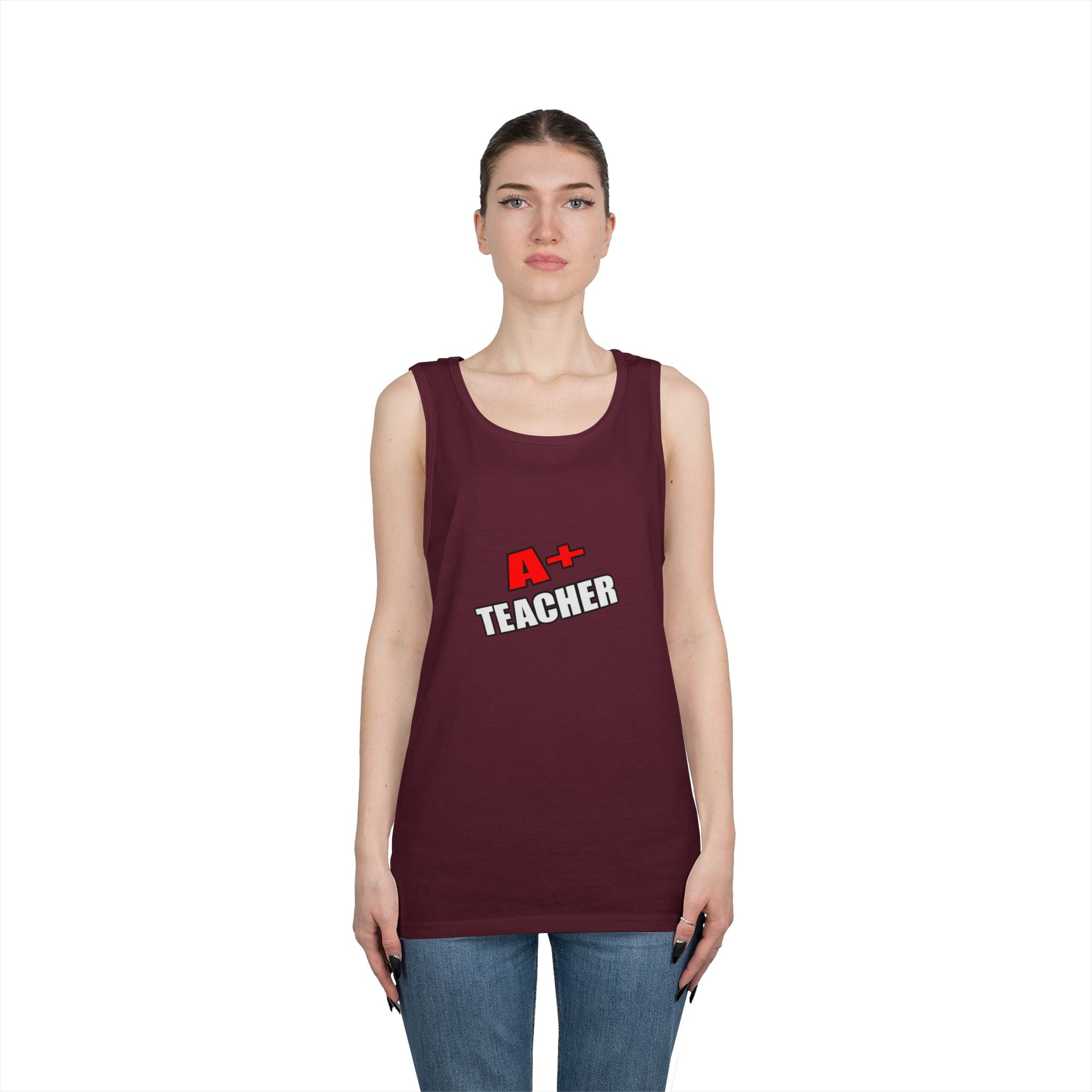 a plus teacher - Unisex Heavy Cotton Tank Top