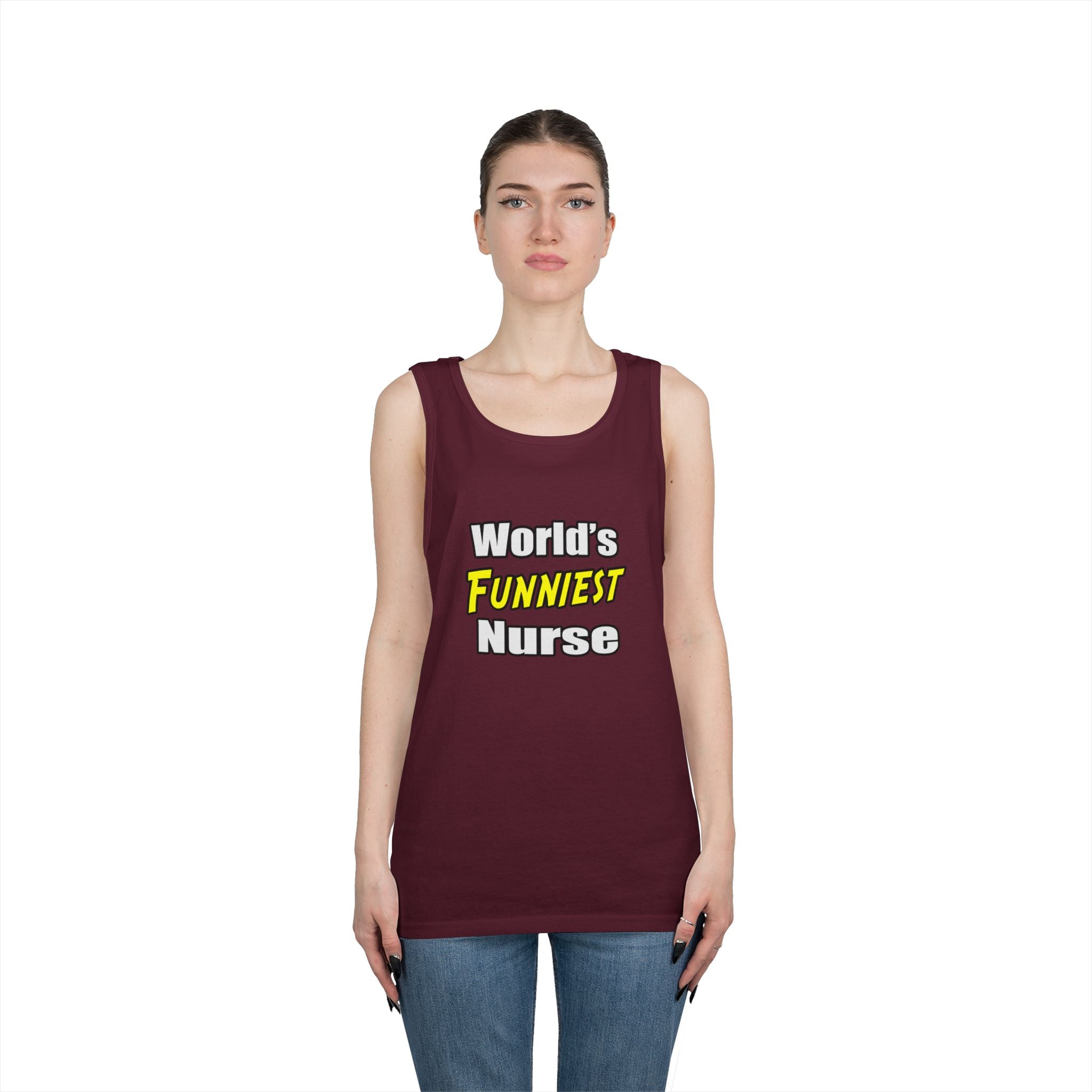 World's Funniest Nurse - Unisex Heavy Cotton Tank Top