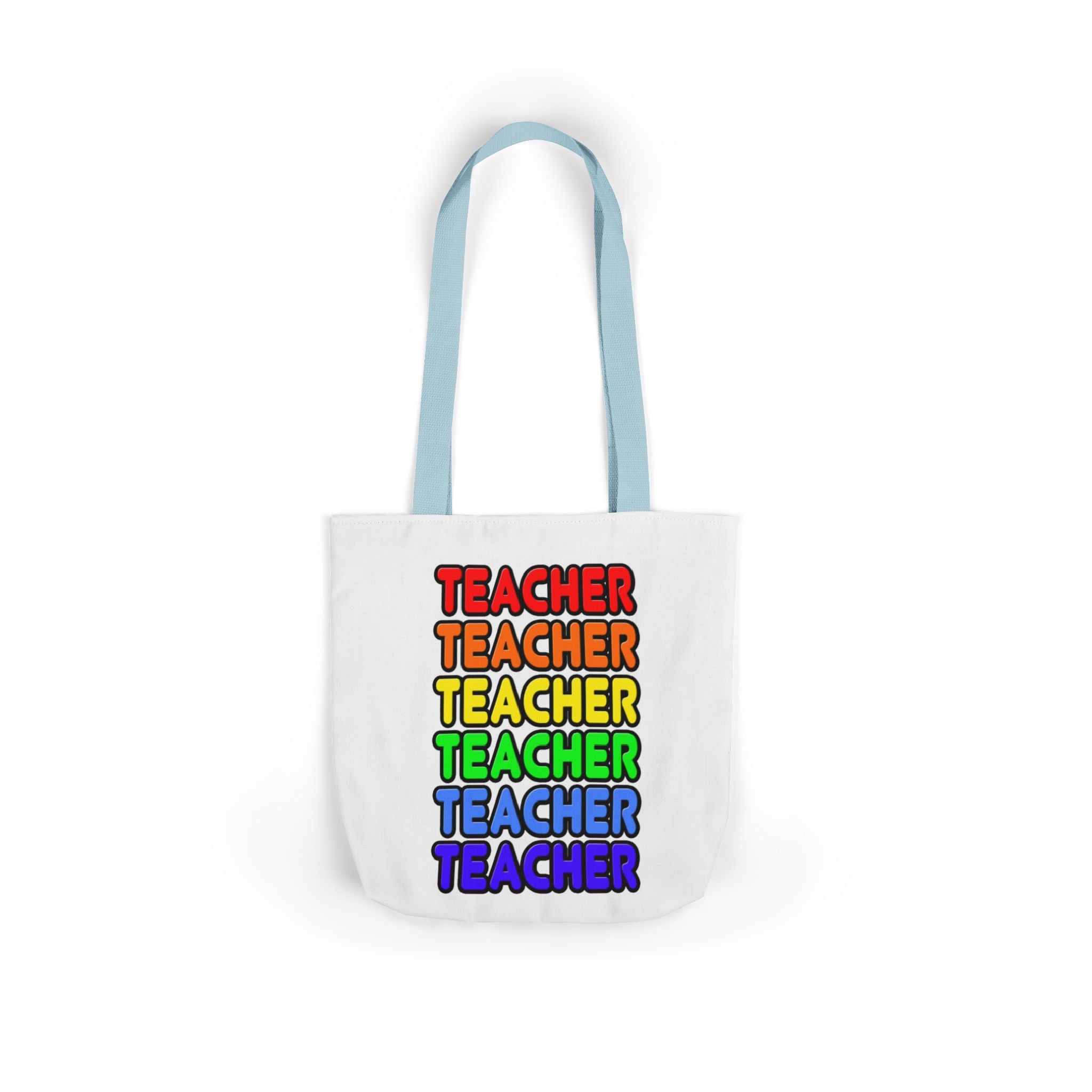 Rainbow Teacher - Canvas Tote Bag, 5-Color Straps