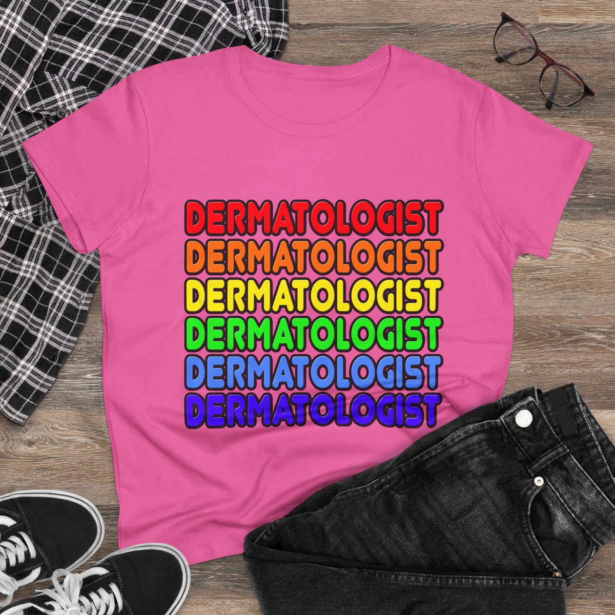 Rainbow Dermatologist - Women's Midweight Cotton Tee