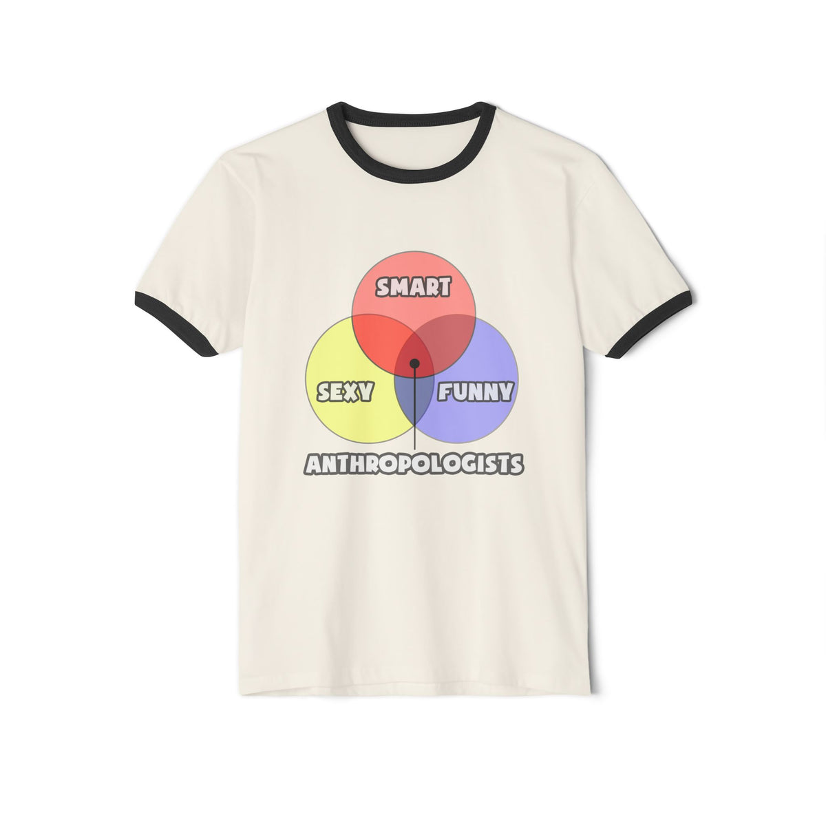 Venn Diagram .. Anthropologists - Unisex Cotton Ringer T-Shirt