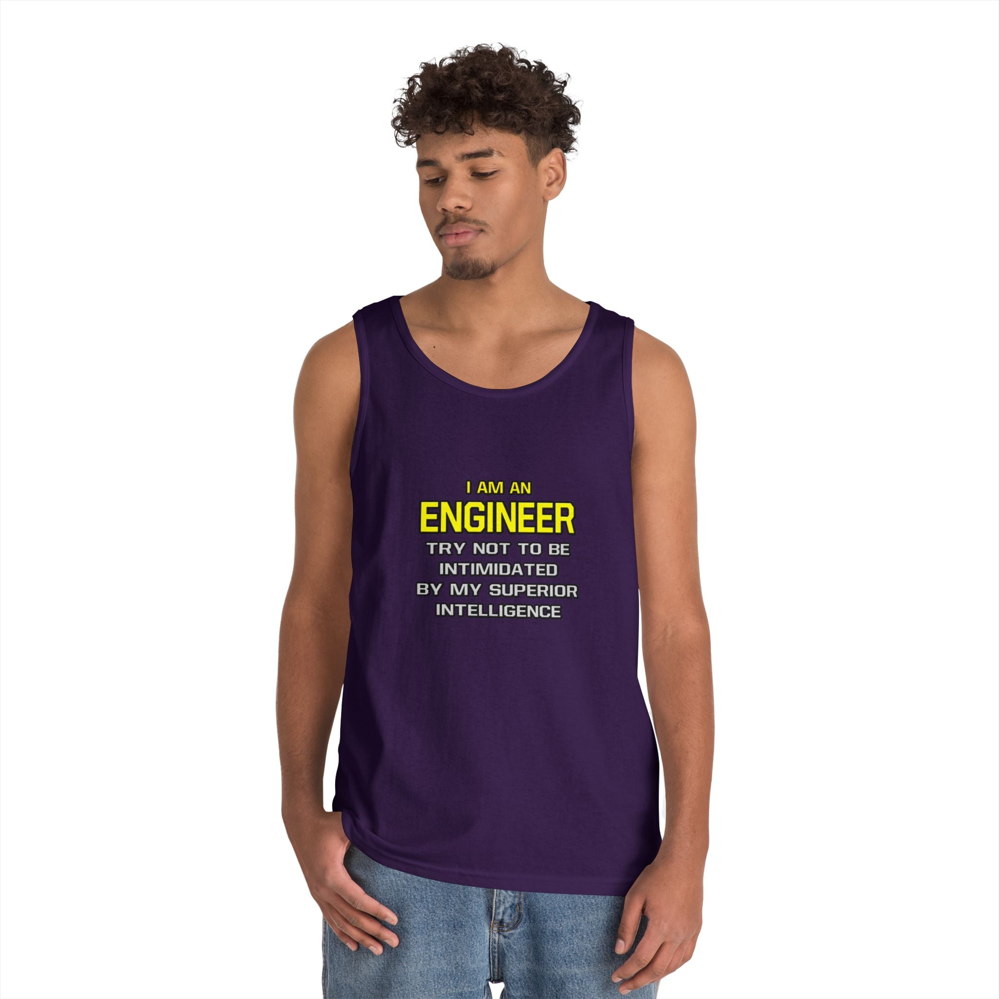 Engineer...Superior Intelligence - Unisex Heavy Cotton Tank Top