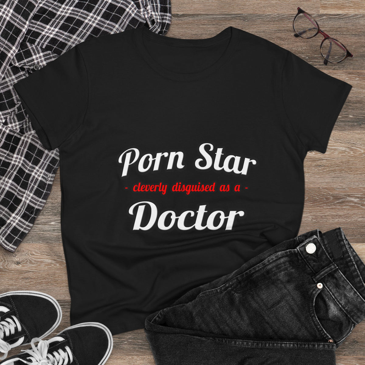 Porn Star...Doctor - Women's Midweight Cotton Tee