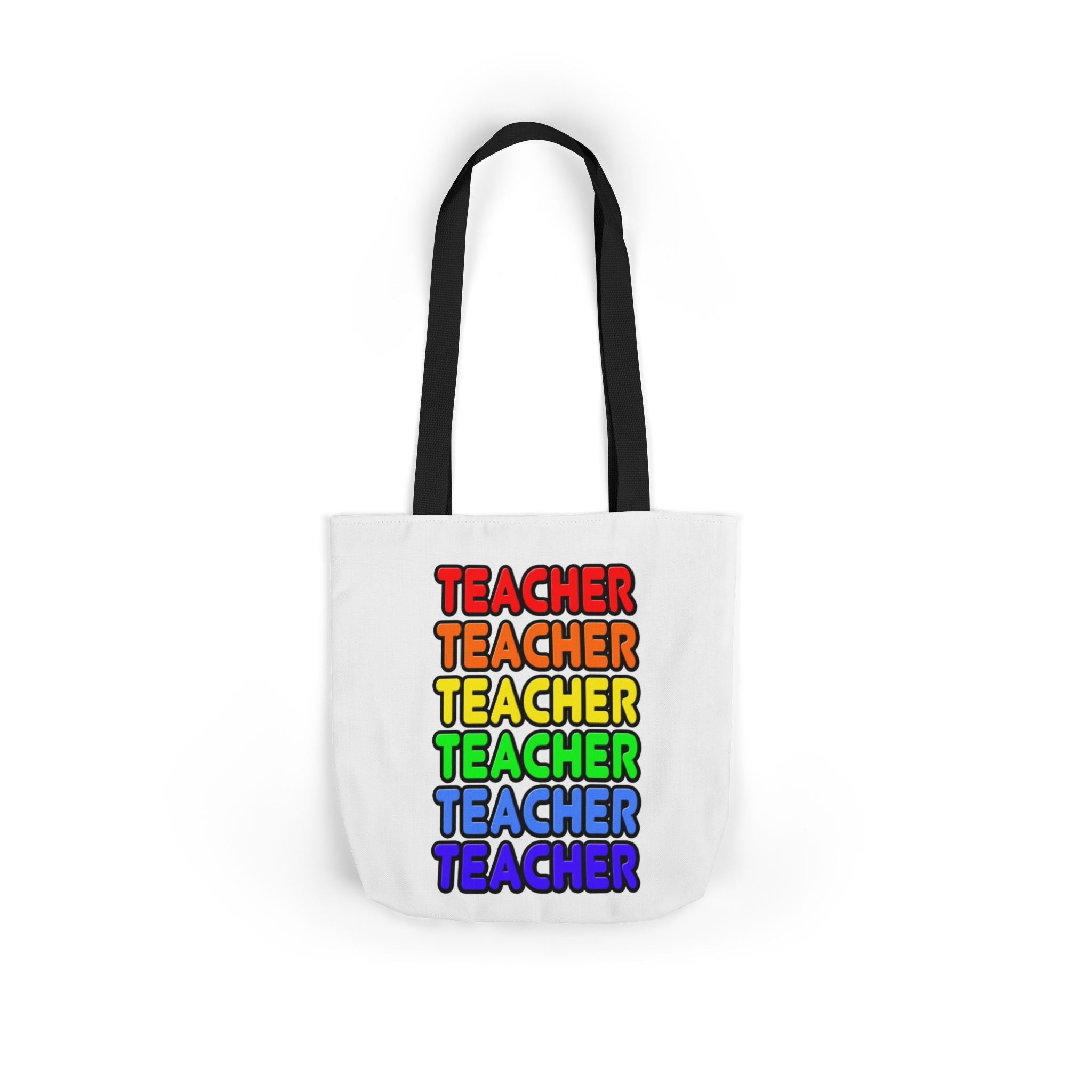 Rainbow Teacher - Canvas Tote Bag, 5-Color Straps