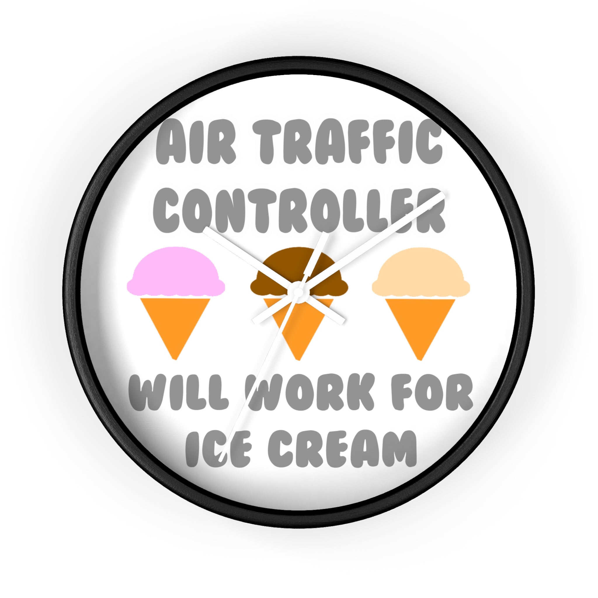 Air Traffic Controller ... Will Work For Ice Cream - Wall Clock