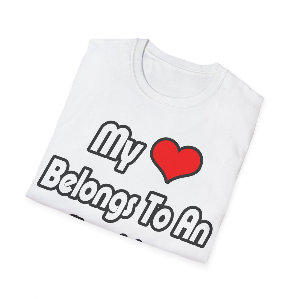 My Heart Belongs To An Electrician - Unisex Softstyle T-Shirt