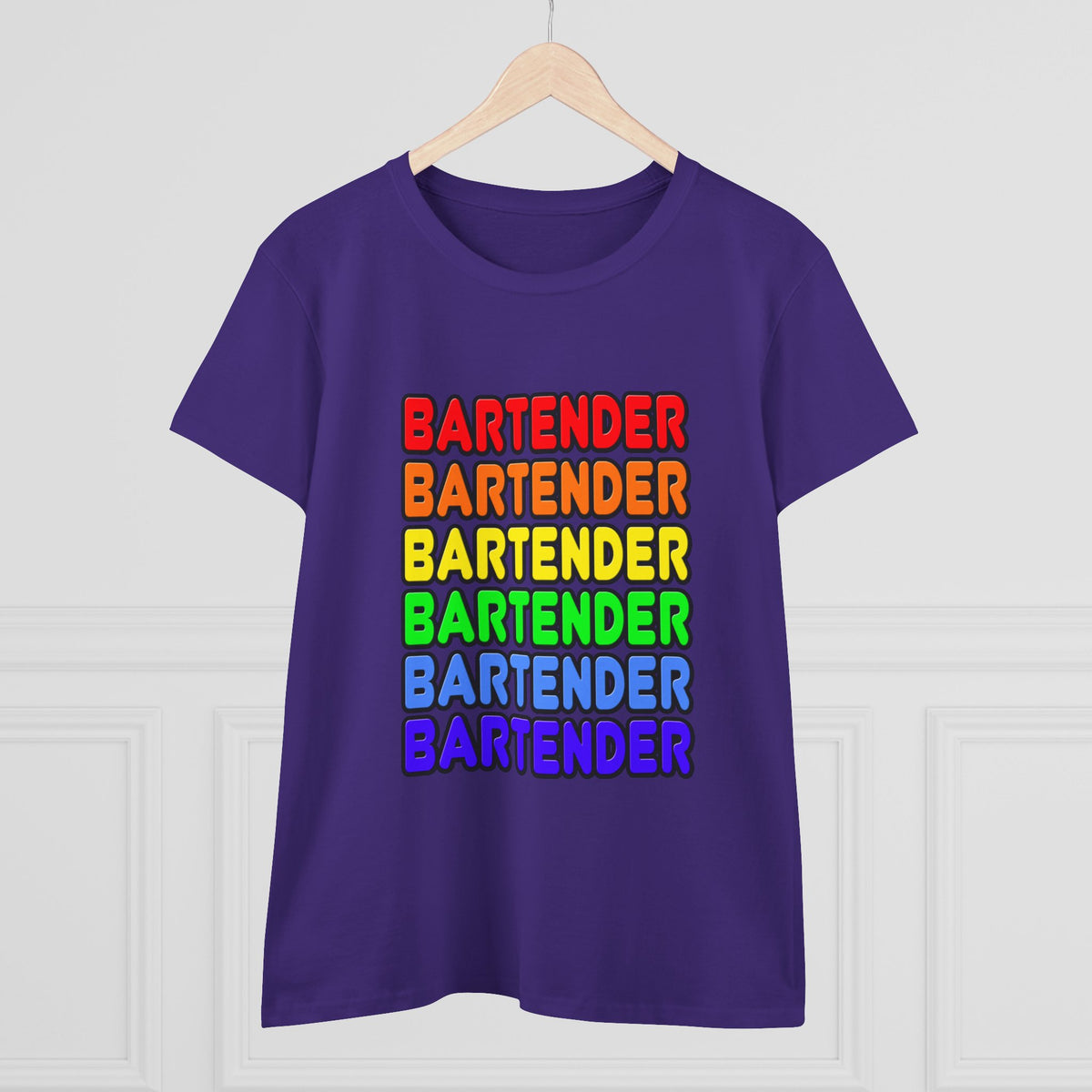 Rainbow Bartender - Women's Midweight Cotton Tee