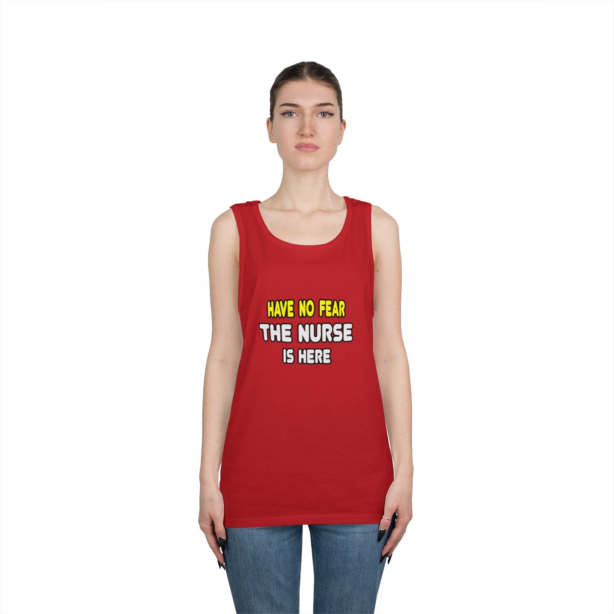 Have No Fear, The Nurse Is Here - Unisex Heavy Cotton Tank Top