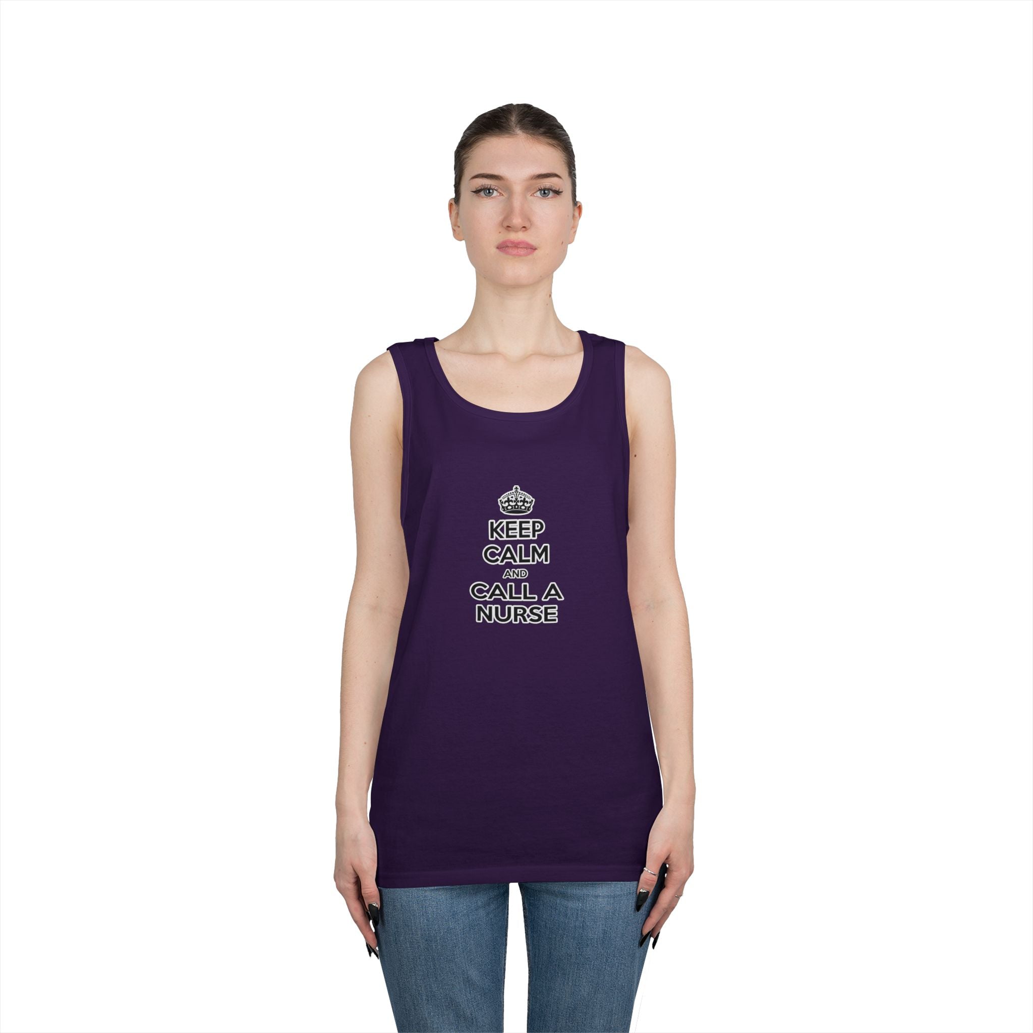 Keep Calm and Call a Nurse - Unisex Heavy Cotton Tank Top