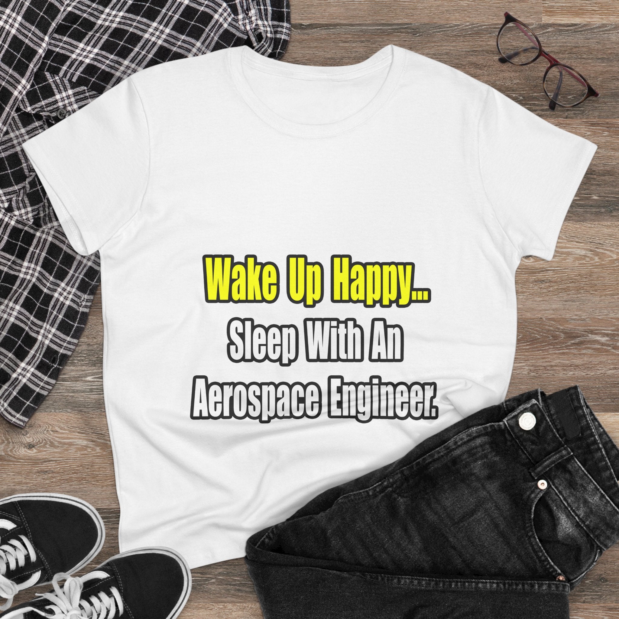 Sleep With An Aerospace Engineer - Women's Midweight Cotton Tee