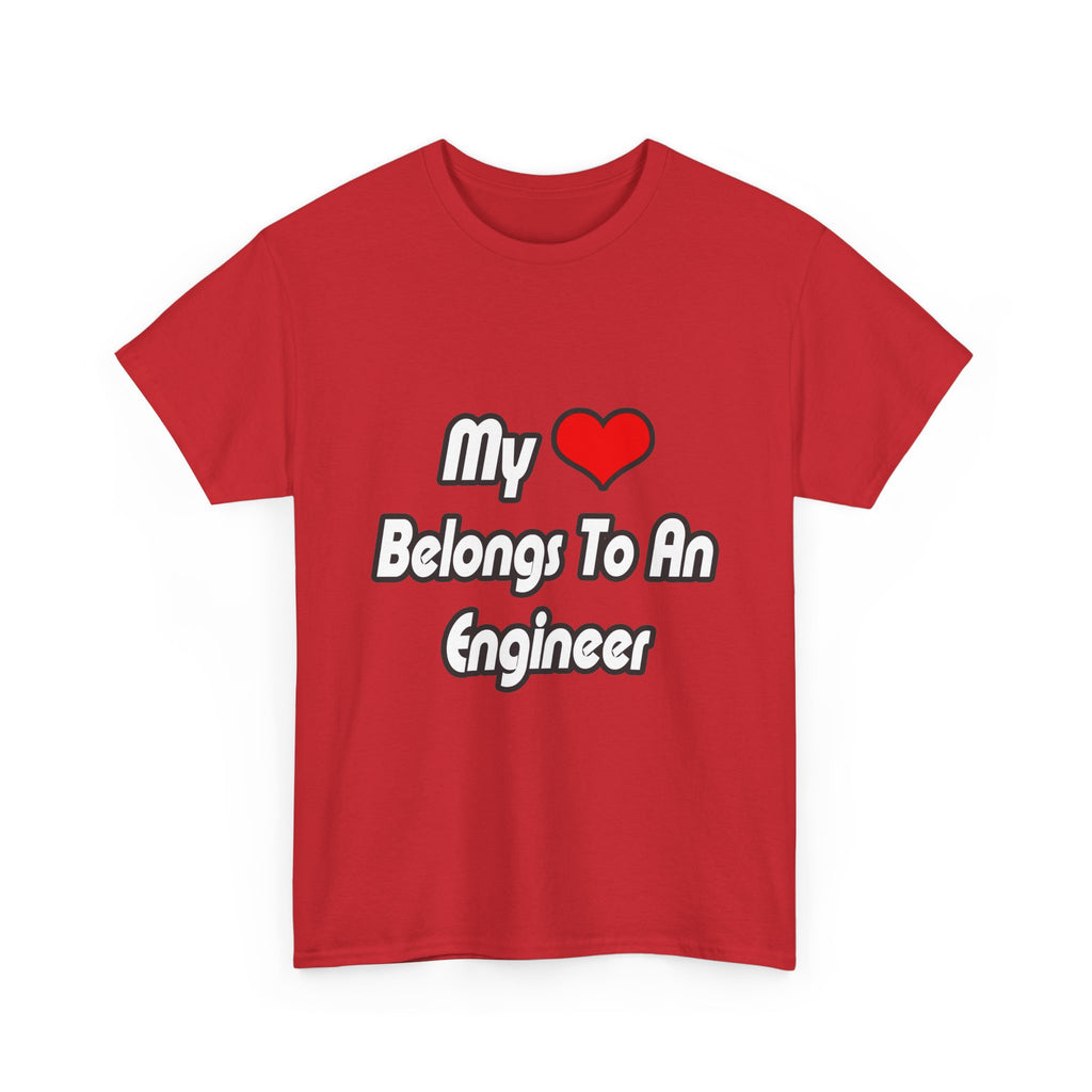 My Heart Belongs To An Engineer - Unisex Heavy Cotton Tee
