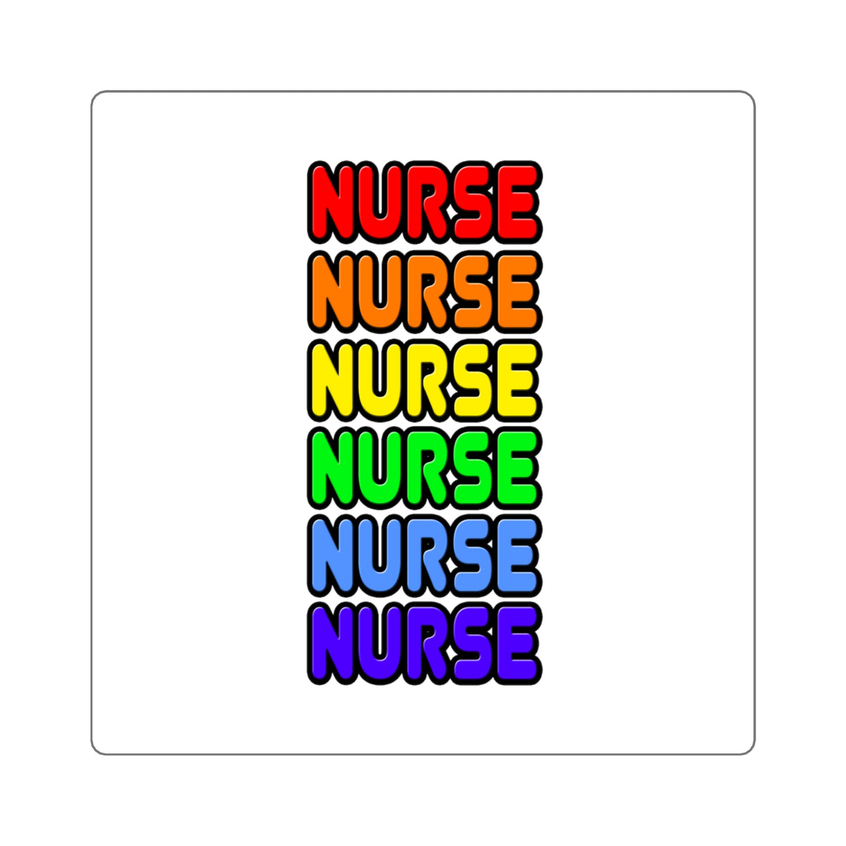 Rainbow Nurse - Square Stickers