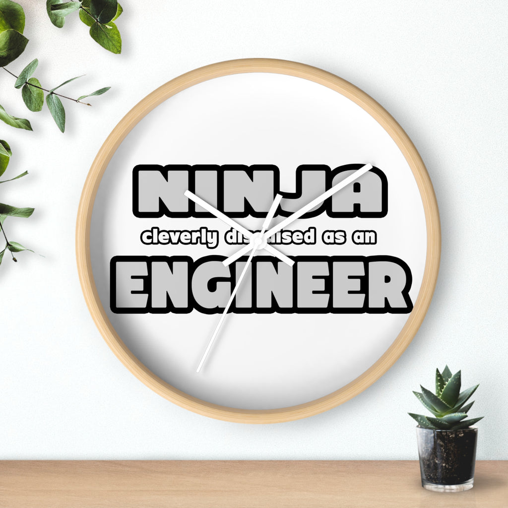 Ninja Cleverly Disguised As An Engineer - Wall Clock