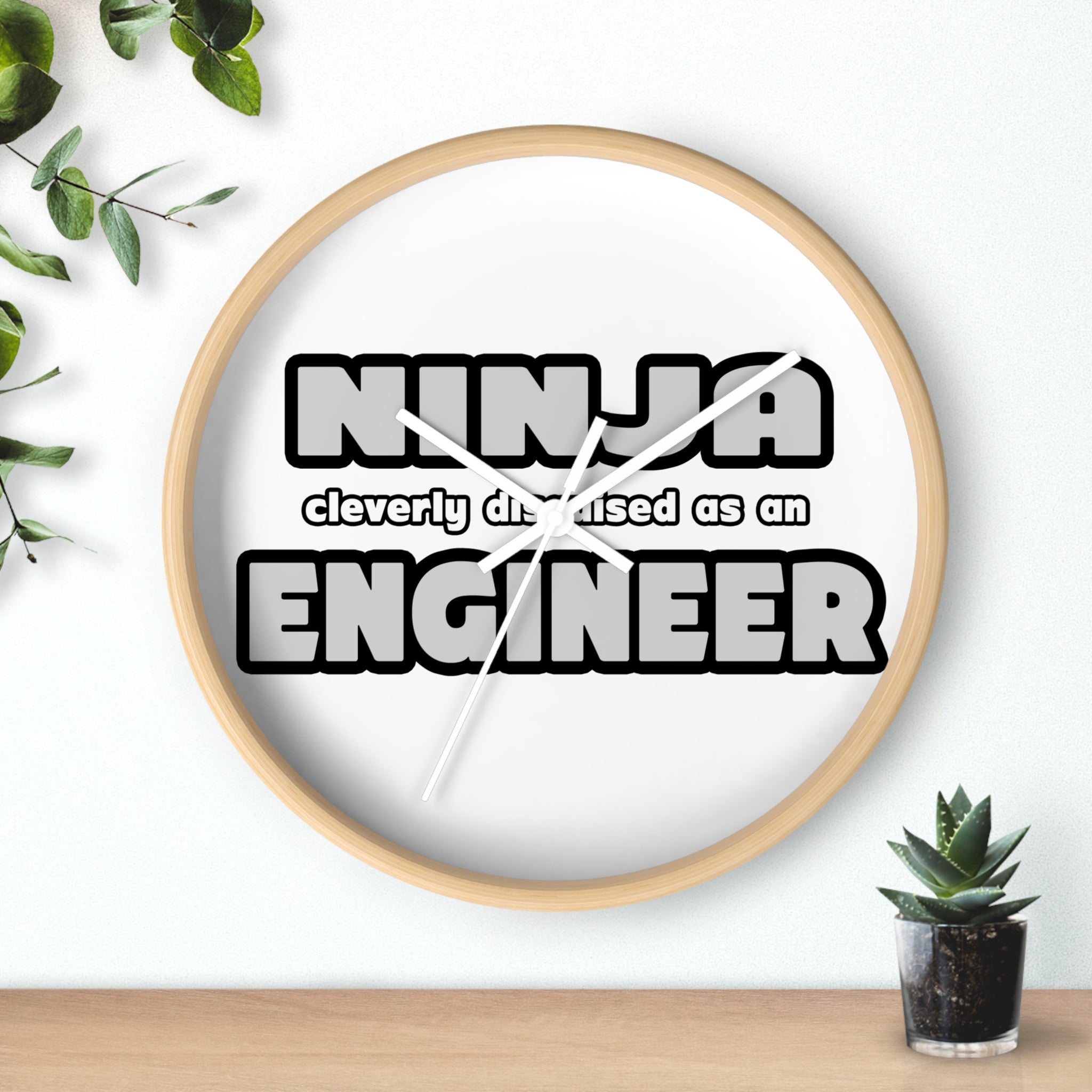 Ninja Cleverly Disguised As An Engineer - Wall Clock