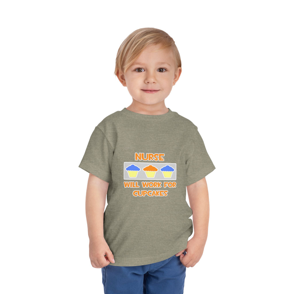 Nurse ... Will Work For Cupcakes - Toddler Short Sleeve Tee