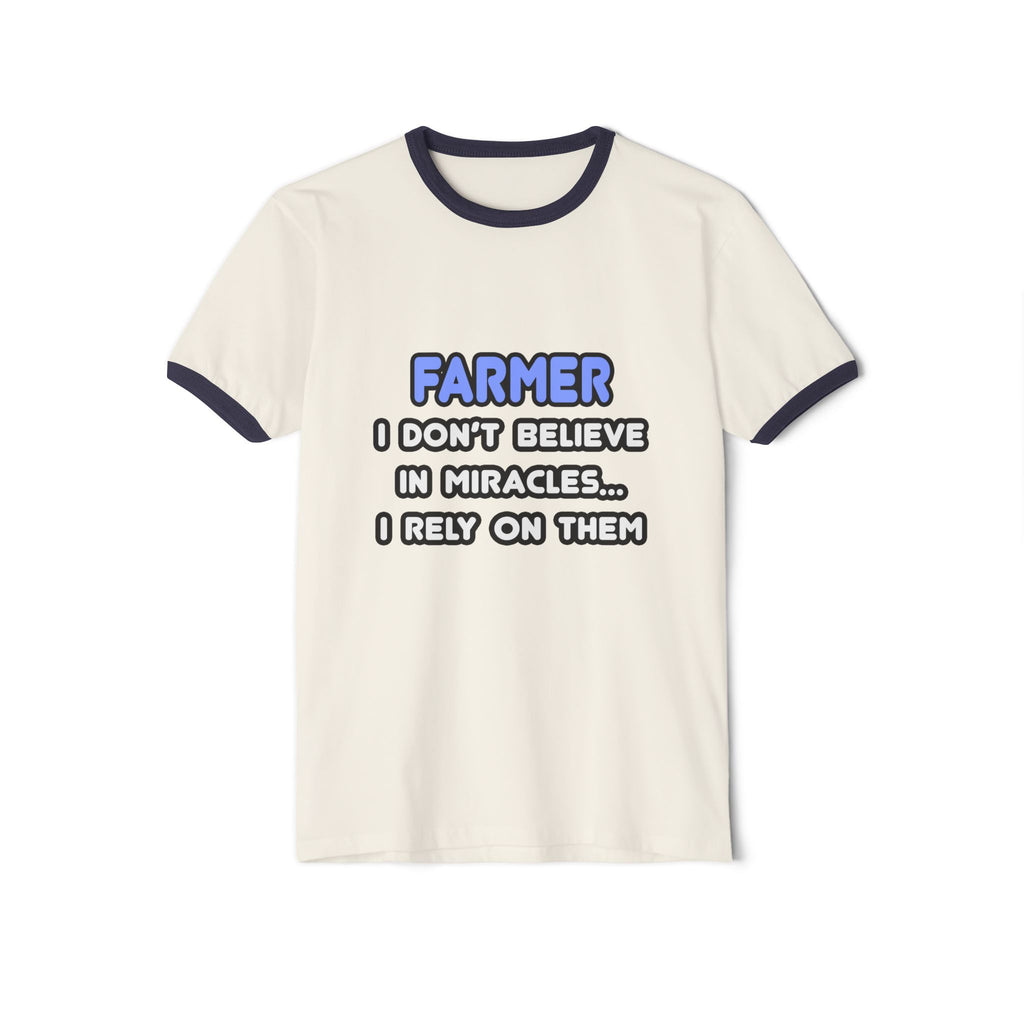 Miracles and Farmers - Unisex Cotton Ringer T-Shirt