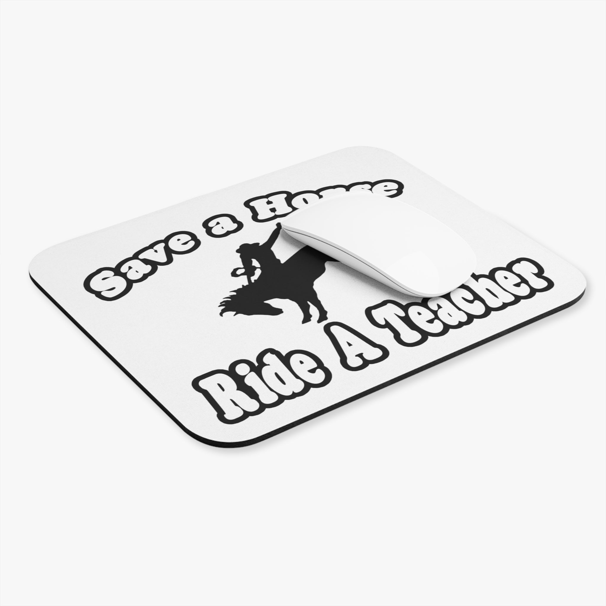 save horse ride teacher - Mouse Pad (Rectangle)