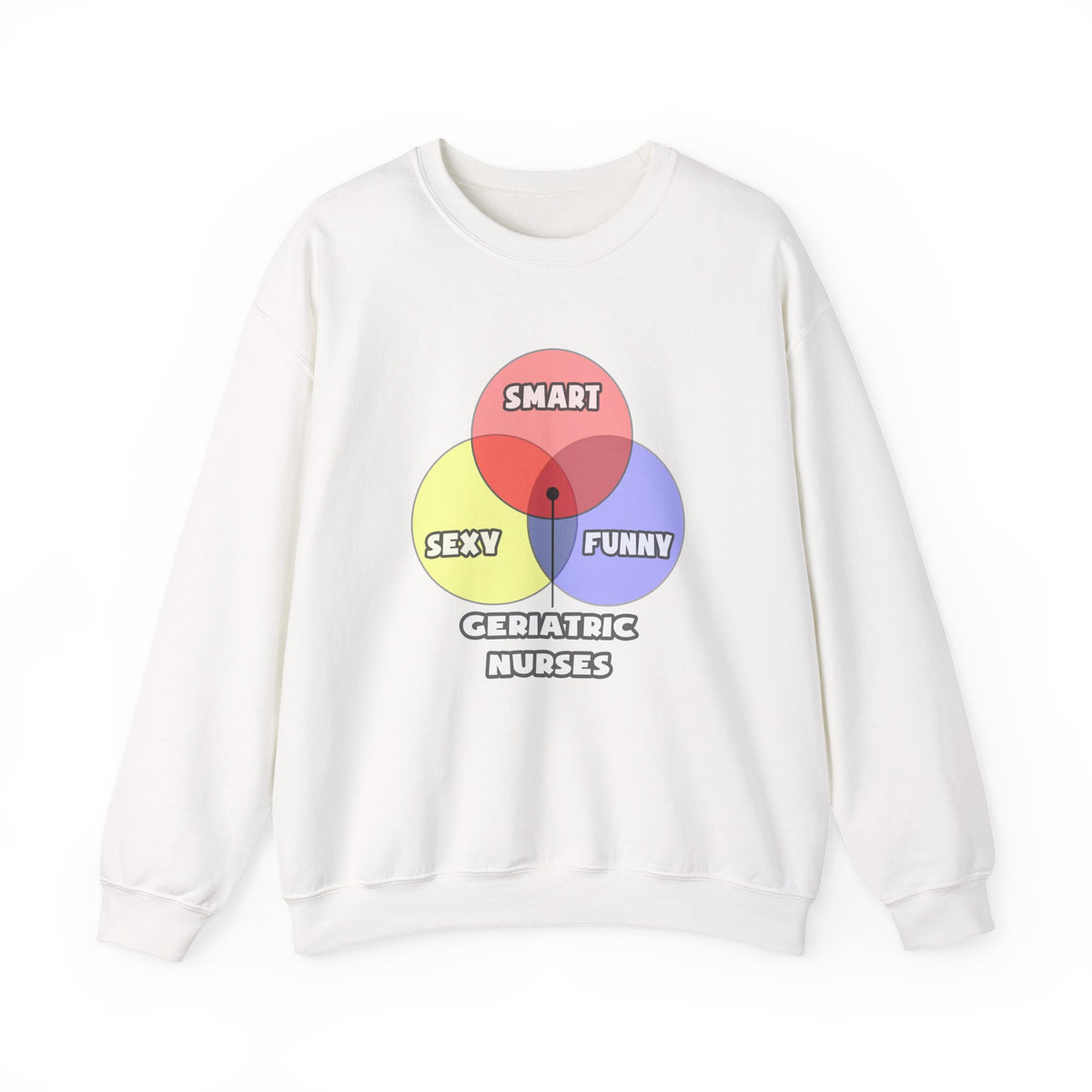 Venn Diagram .. Geriatric Nurses - Unisex Heavy Blend™ Crewneck Sweatshirt
