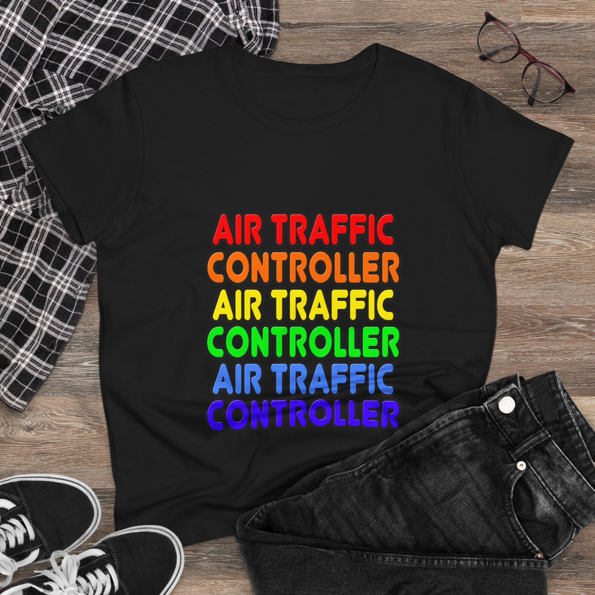 Rainbow Air Traffic Controller - Women's Midweight Cotton Tee