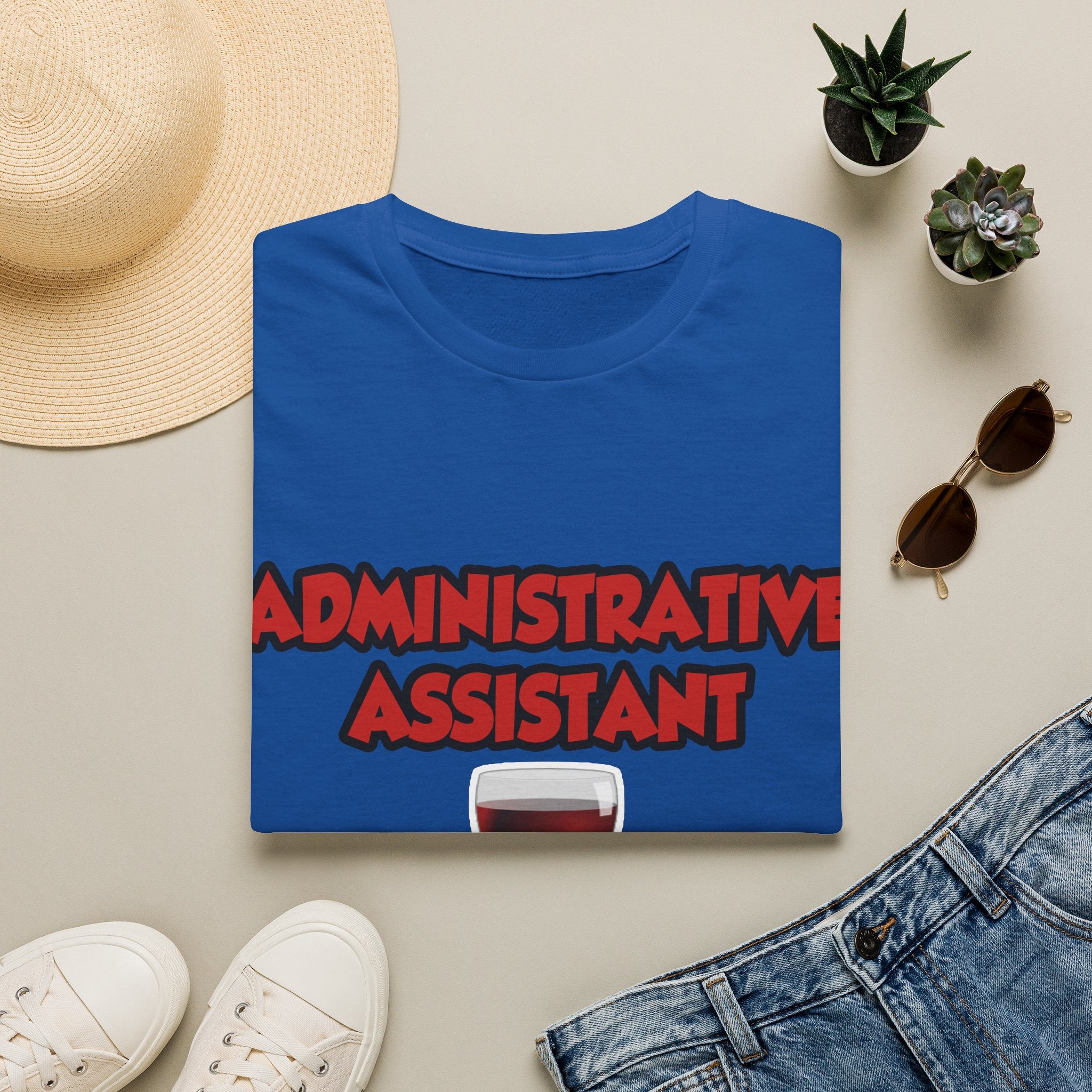 Admin Assistant ... Will Work For Wine - Unisex Softstyle T-Shirt