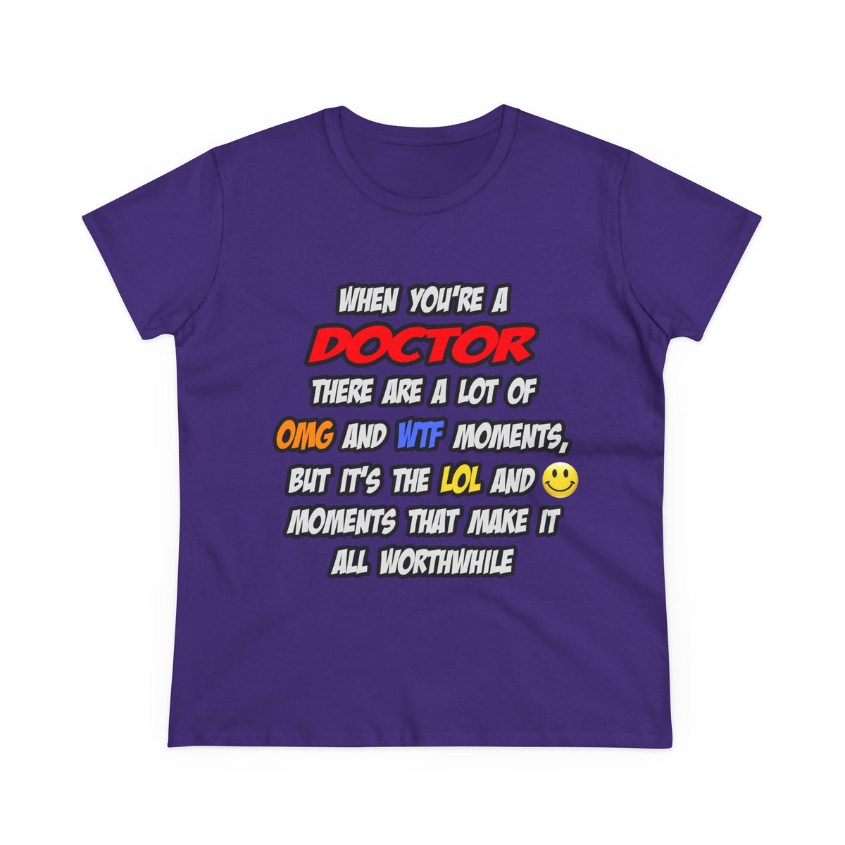 Doctor .. OMG WTF LOL - Women's Midweight Cotton Tee
