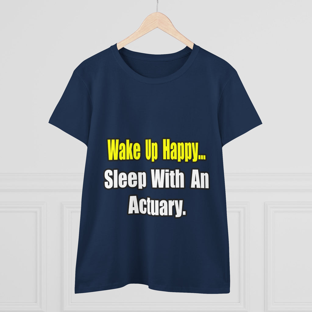 Sleep With an Actuary - Women's Midweight Cotton Tee