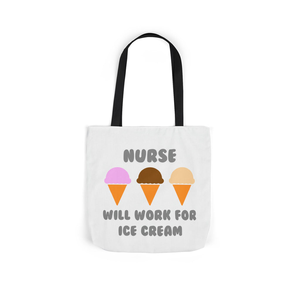 Nurse ... Will Work For Ice Cream - Canvas Tote Bag, 5-Color Straps