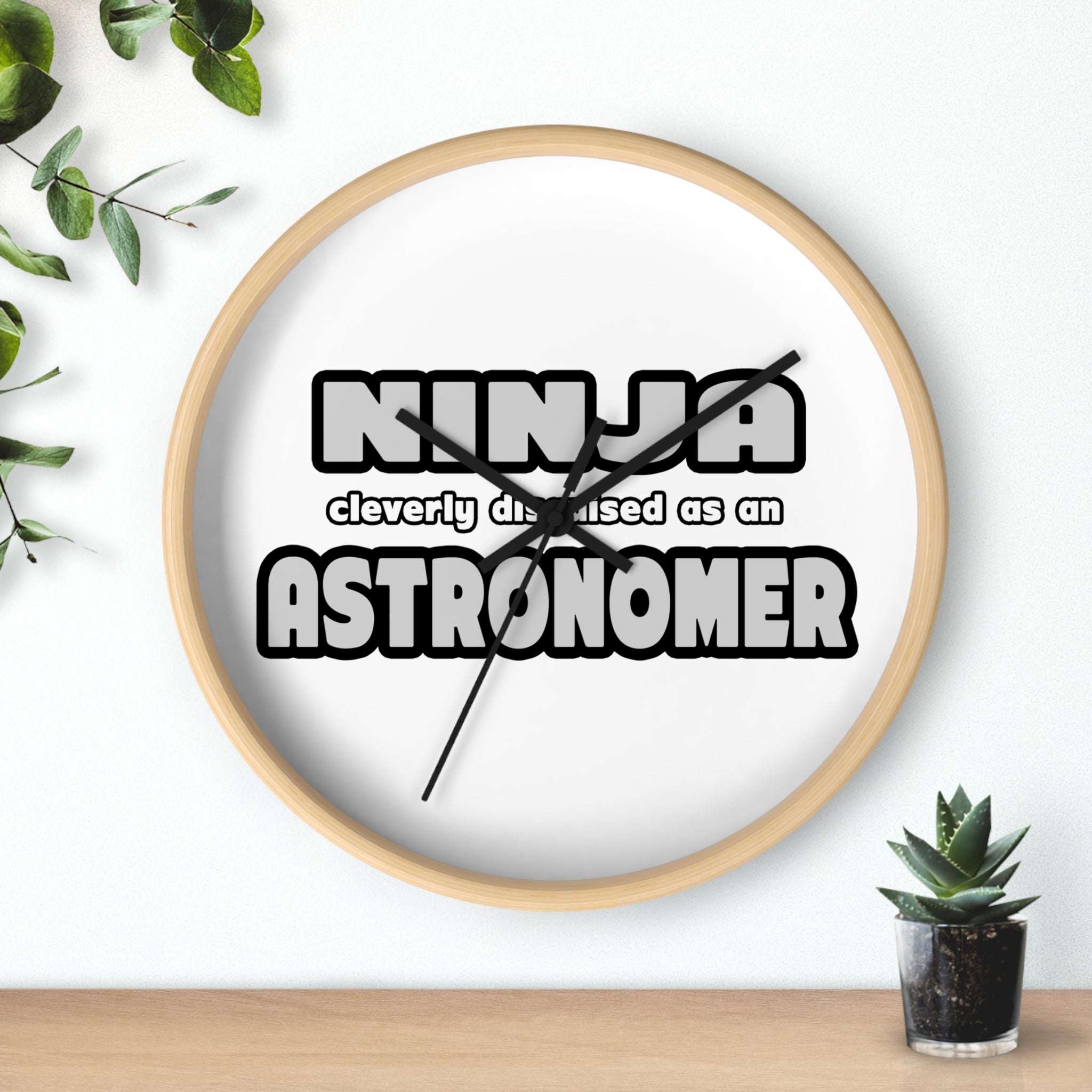 Ninja Cleverly Disguised As An Astronomer - Wall Clock