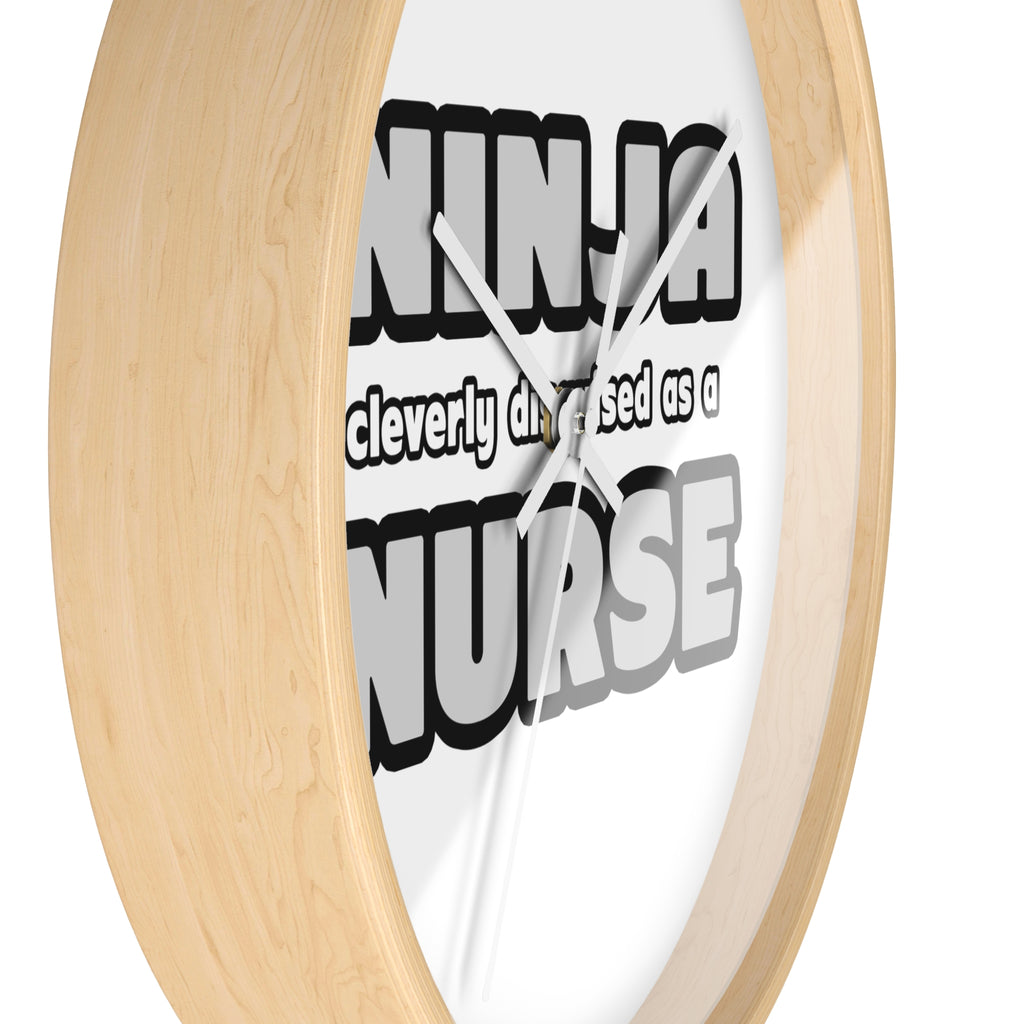 Ninja Cleverly Disguised As A Nurse - Wall Clock