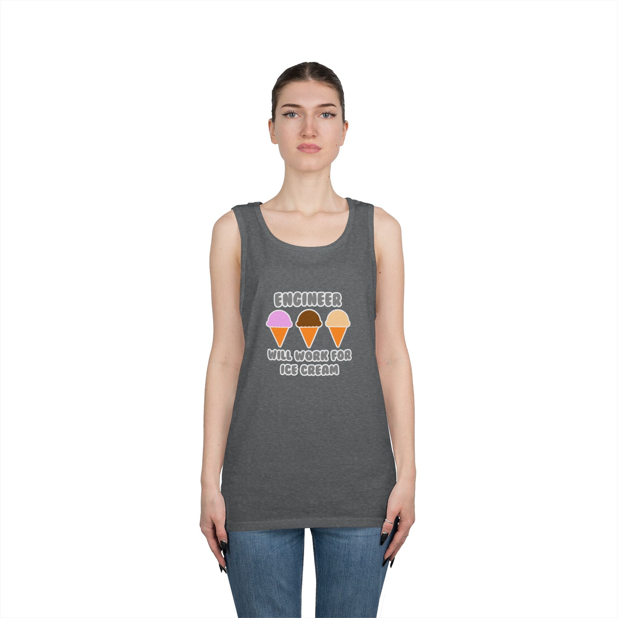 Engineer ... Will Work For Ice Cream - Unisex Heavy Cotton Tank Top