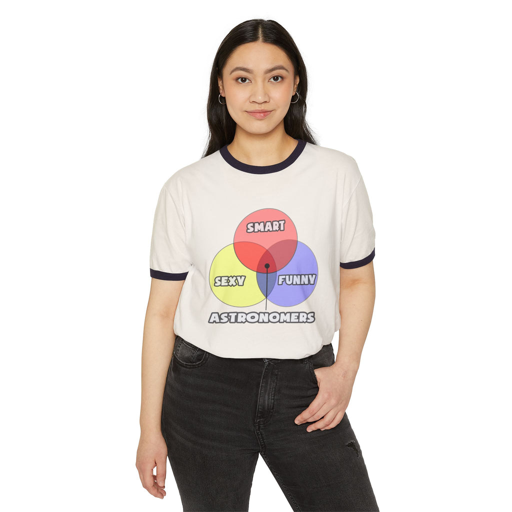 Venn Diagram .. Astronomers - Unisex Cotton Ringer T-Shirt
