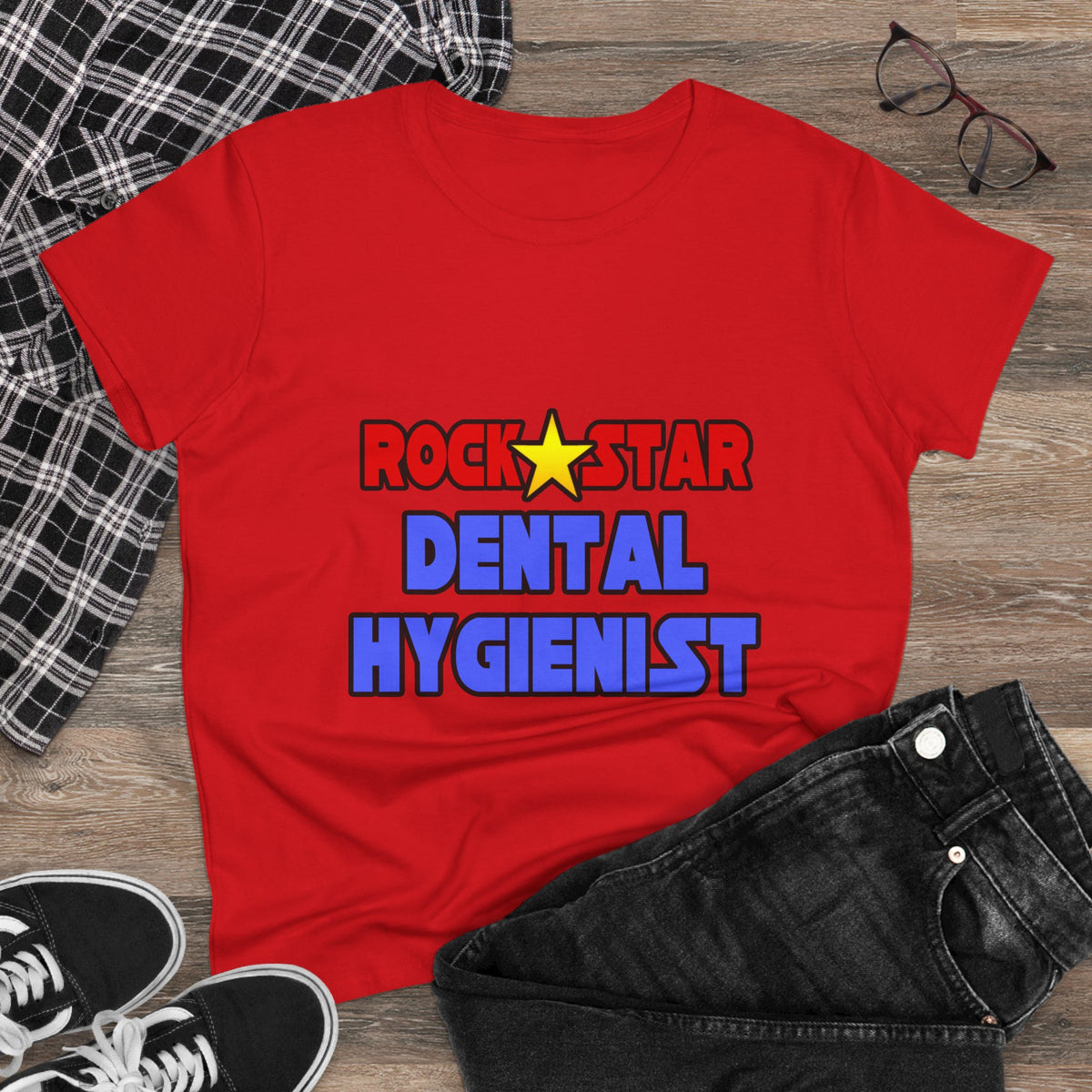 Rock Star Dental Hygienist - Women's Midweight Cotton Tee