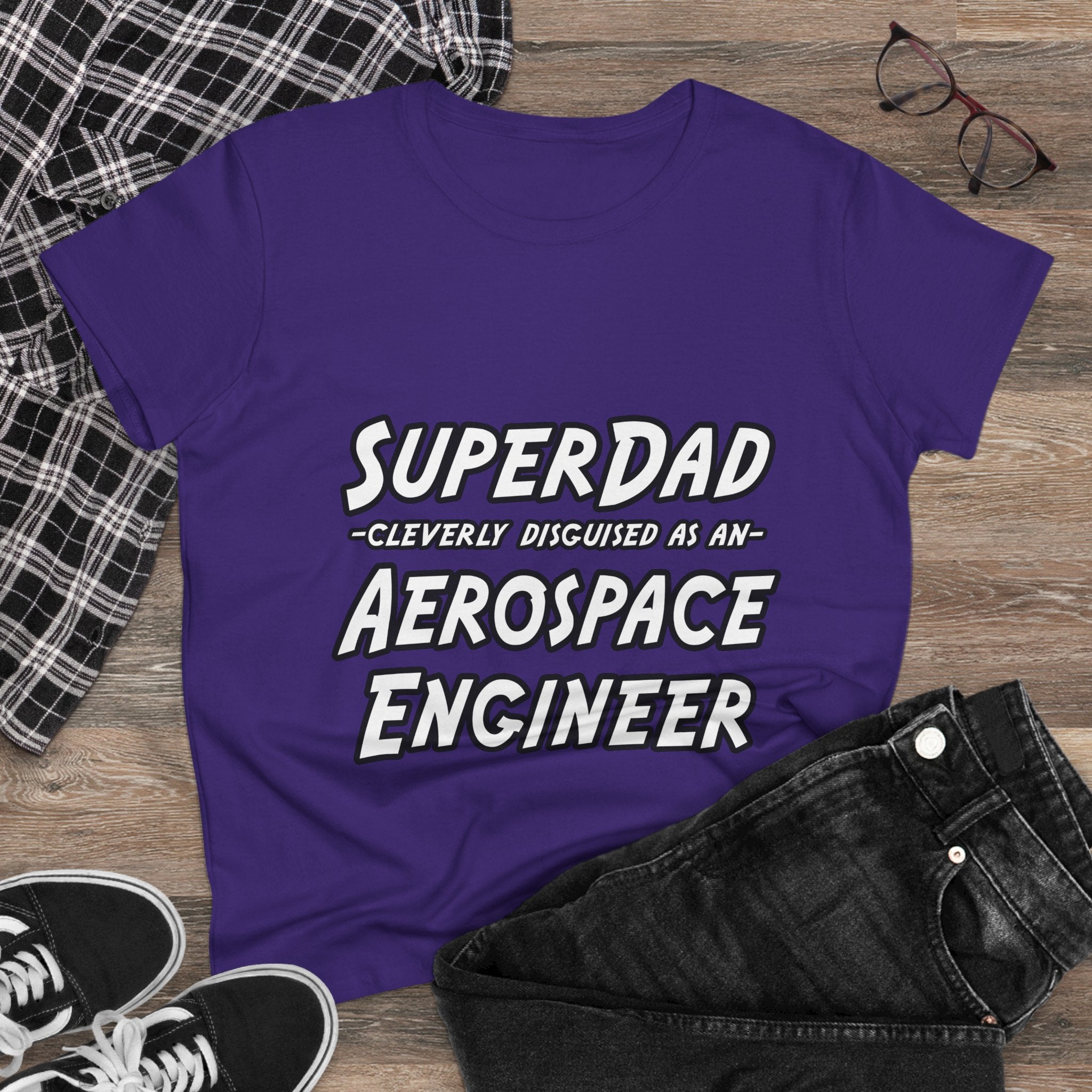 SuperDad...Aerospace Engineer - Women's Midweight Cotton Tee