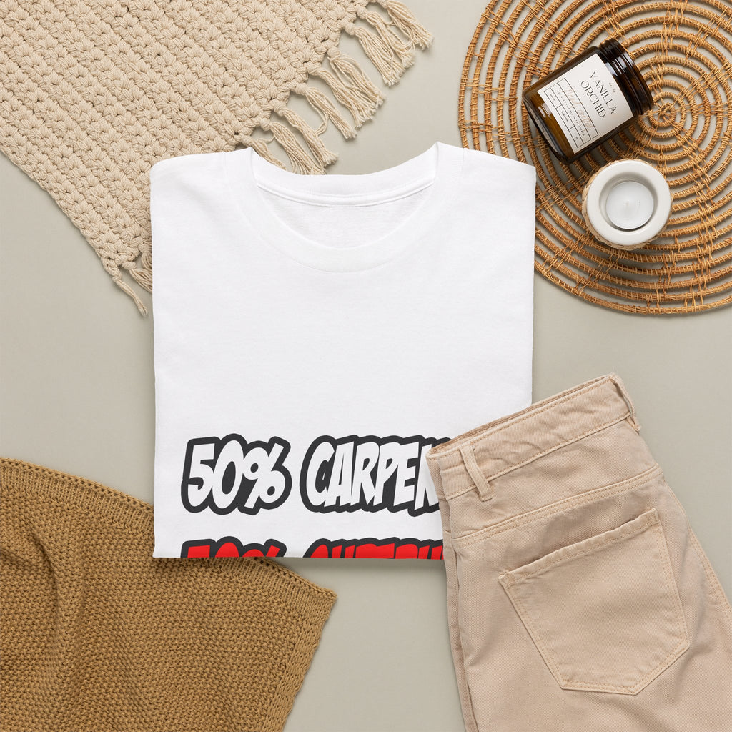 Half Carpenter...Half Superhero - Unisex Heavy Cotton Tee