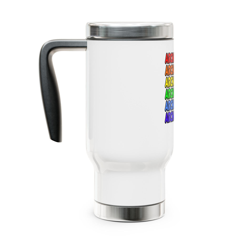 Rainbow Archaeologist - Stainless Steel Travel Mug with Handle, 14oz